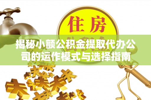 荣县揭秘小额公积金提取代办公司的运作模式与选择指南