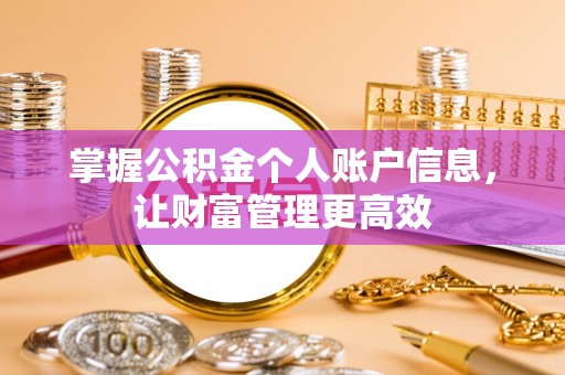 荣县掌握公积金个人账户信息，让财富管理更高效