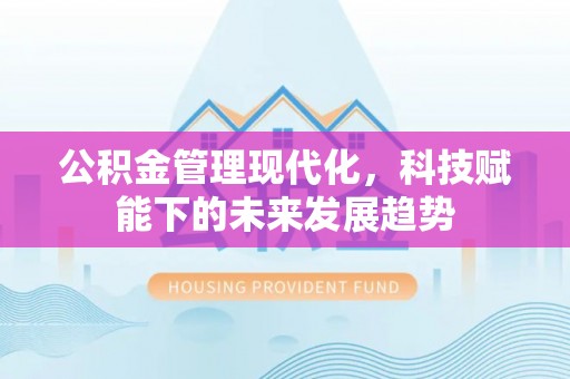 荣县公积金管理现代化，科技赋能下的未来发展趋势